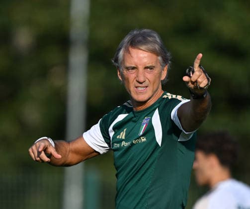 Ahead of Italy v Turkiye - UEFA Nations League BOLOGNA, ITALY - OCTOBER 04: Head coach of Italy Roberto Mancini in action during a training session ahead of the UEFA Nations League A Group 1 match between Italy and Turkiye at the Bologna FC Technical Centre near Bologna, Italy on October 4, 2026. Mustafa Yalcin Anadolu Bologna Italy. Editorial use only. Please get in touch for any other usage.  Copyright: x2026xAnadoluxMustafaxYalcinx