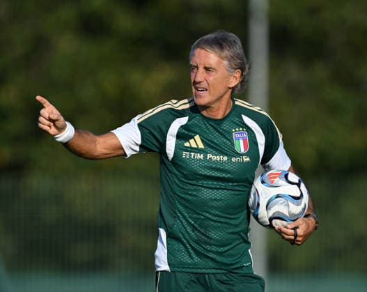 Ahead of Italy v Turkiye - UEFA Nations League BOLOGNA, ITALY - OCTOBER 04: Head coach of Italy Roberto Mancini in action during a training session ahead of the UEFA Nations League A Group 1 match between Italy and Turkiye at the Bologna FC Technical Centre near Bologna, Italy on October 4, 2026. Mustafa Yalcin Anadolu Bologna Italy. Editorial use only. Please get in touch for any other usage.  Copyright: x2026xAnadoluxMustafaxYalcinx
