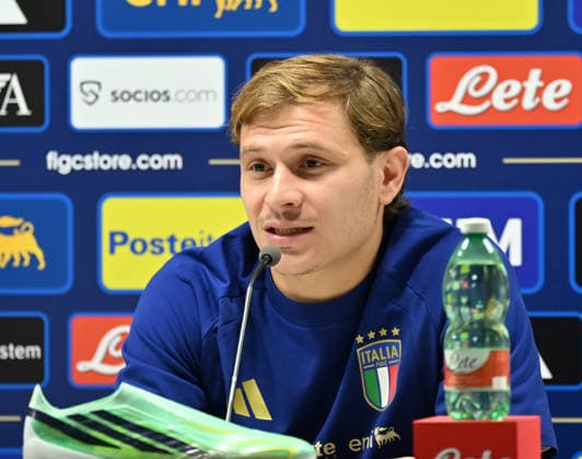 Ahead of Italy v Turkiye: UEFA Nations League A Group 1 match BOLOGNA, ITALY - OCTOBER 2: Italian football player Nicolo Barella speaks during a press conference, PK, Pressekonferenz ahead of the UEFA Nations League A Group 1 match between Italy and Turkiye at Stadio Renato Dall Ara in Bologna, Italy on October 4, 2026. Mustafa Yalcin Anadolu Bologna Italy. Editorial use only. Please get in touch for any other usage.  Copyright: x2026xAnadoluxMustafaxYalcinx