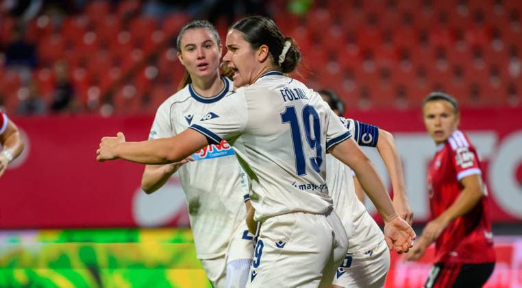 04.10.2026 - Fussball - Saison 2026 2027 - 1. Google Pixel Frauen Bundesliga - 06. Spieltag: 1. FC Nürnberg FCN ( Club Clubfrauen ) - TSG 1899 Hoffenheim - Sportfoto Zink - xwoxzix - Torjubel Jubel Freude nach Treffer Tor Torschuß zum 1:1 durch Svenja Julia Fölmli (19, TSG Hoffenheim ) -