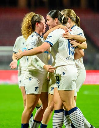 04.10.2026 - Fussball - Saison 2026 2027 - 1. Google Pixel Frauen Bundesliga - 06. Spieltag: 1. FC Nürnberg FCN ( Club Clubfrauen ) - TSG 1899 Hoffenheim - Sportfoto Zink - xwoxzix - Torjubel Jubel Freude nach Treffer Tor Torschuß zum 1:1 durch Svenja Julia Fölmli (19, TSG Hoffenheim ) -