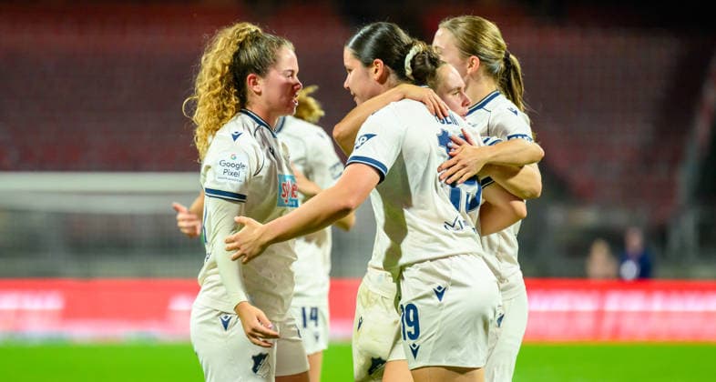 04.10.2026 - Fussball - Saison 2026 2027 - 1. Google Pixel Frauen Bundesliga - 06. Spieltag: 1. FC Nürnberg FCN ( Club Clubfrauen ) - TSG 1899 Hoffenheim - Sportfoto Zink - xwoxzix - Torjubel Jubel Freude nach Treffer Tor Torschuß zum 1:1 durch Svenja Julia Fölmli (19, TSG Hoffenheim ) -