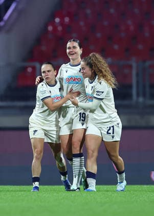 October 4, 2026, Nuremberg, Bayern, Germany: Folmli Svenja of Hoffenheim ( Middle , 19 ) celebrates after scoring 1-1 during the Women German Bundesliga 2026 - 2027 football match between 1.FC Nurnberg and TSG Hoffenheim at Max Morlock Stadium in Nuremberg , Bayern , Germany . October 04th , 2026 Football Women German Bundesliga 2026 - 2027 1.FC Nurnberg-TSG Hoffenheim  - ZUMAe140 20261004_zip_e140_070 Copyright: xDavidexEliasx