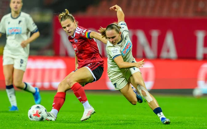 04.10.2026 - Fussball - Saison 2026 2027 - 1. Google Pixel Frauen Bundesliga - 06. Spieltag: 1. FC Nürnberg FCN ( Club Clubfrauen ) - TSG 1899 Hoffenheim - Sportfoto Zink - xwoxzix - Nastassja Lein (24, 1. FC Nürnberg FCN ) Marie Steiner (9, TSG Hoffenheim )