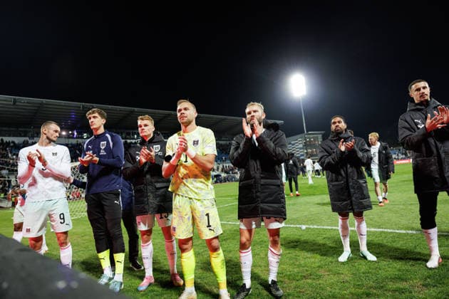 SOCCER - NL, KOS vs AUT PRISTINA,KOSOVO,04.OCT.26 - SOCCER - UEFA Nations League, OEFB international match, Länderspiel, Nationalmannschaft Kosovo vs Austria. Image shows the team of AUT.  GEPAxpictures xArminxRauthner