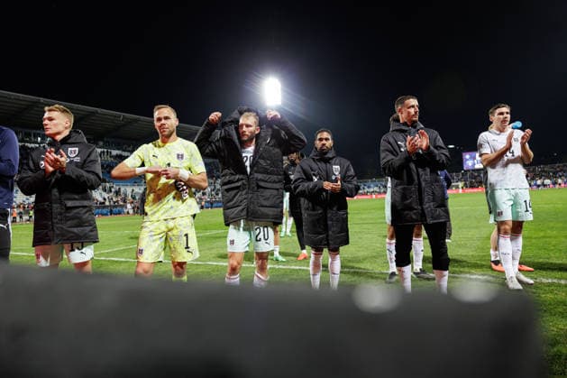 SOCCER - NL, KOS vs AUT PRISTINA,KOSOVO,04.OCT.26 - SOCCER - UEFA Nations League, OEFB international match, Länderspiel, Nationalmannschaft Kosovo vs Austria. Image shows the team of AUT.  GEPAxpictures xArminxRauthner