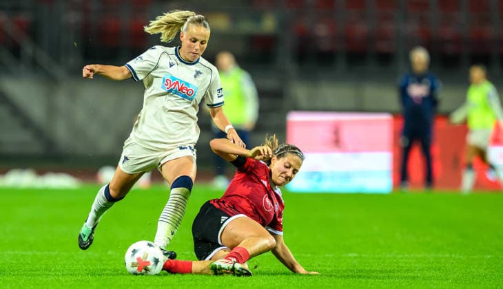 04.10.2026 - Fussball - Saison 2026 2027 - 1. Google Pixel Frauen Bundesliga - 06. Spieltag: 1. FC Nürnberg FCN ( Club Clubfrauen ) - TSG 1899 Hoffenheim - Sportfoto Zink - xwoxzix - Laura Gloning (20, TSG Hoffenheim ) Laura Miller (9, 1. FC Nürnberg FCN )