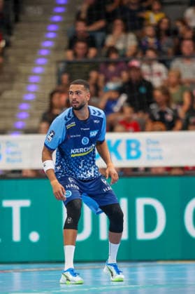 Philipp Ahouansou (TVB Stuttgart, 5) GER, TVB Stuttgart vs. TBV Lemgo Lippe, Handball, Opel Handball-Bundesliga, 6. Spieltag, Spielzeit 2026 2027, 04.10.2026 GER, TVB Stuttgart vs. TBV Lemgo Lippe, Handball, Opel Handball-Bundesliga, 6. Spieltag, Spielzeit 2026 2027, 04.10.2026 Stuttgart Copyright: xEibner-Pressefoto SoerenxHerwegx EP_SHG