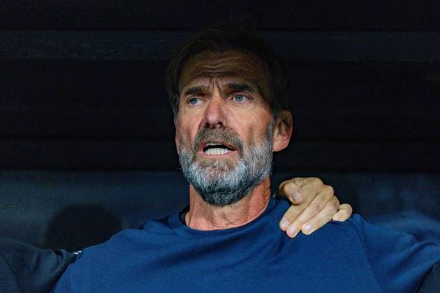 Nations League, Gruppe A, 4. Spieltag, Griechenland vs. Deutschland im Toumba Stadion in Thessaloniki Jürgen Klopp (Deutschland) beim Singen der Nationalhymne Copyright: xBahhoxKarax