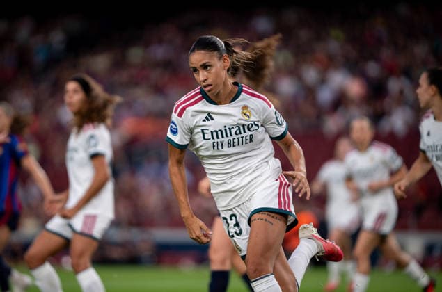 ESP: Liga F FC Barcelona, Barca v Real Madrid Fem Maelle Lakrar of Real Madrid during Liga F Moeve between FC Barcelona v Real Madrid Fem played at Spotify Camp Nou Stadium in Barcelona on October 4, 2026 in Spain Spain Futbol Copyright: xAgenciaxLOFx