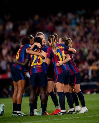ESP: Liga F FC Barcelona, Barca v Real Madrid Fem Caroline Graham of Barcelona scores goal and celebrates during Liga F Moeve between FC Barcelona v Real Madrid Fem played at Spotify Camp Nou Stadium in Barcelona on October 4, 2026 in Spain Spain Futbol Copyright: xAgenciaxLOFx