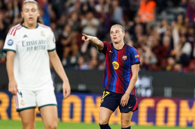 October 4, 2026, Barcelona, Barcelona, Spain: Ewa Pajor of FC Barcelona, Barca celebrates after scoring her team s sixth goal during the Spanish Women league, Liga F, football match played between FC Barcelona and Real Madrid CF at Spotify Camp Nou Stadium on October 04, 2026 in Barcelona, Spain. Barcelona Spain - ZUMAa181 20261004_zaa_a181_105 Copyright: xJavierxBorregox
