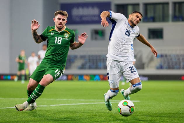 UEFA Nations League Group Stage, TSC Arena, BaÄka Topola, Serbia 4 10 2026 Republic of Ireland vs Israel Israel s Liel Abada is fouled by Ireland s Ryan Manning Liel Abada is fouled by Ryan Manning 4 10 2026  Copyright: xx RB2_0624