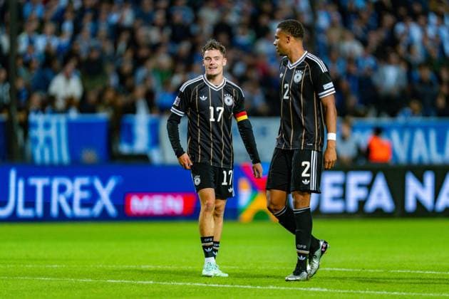 Nations League, Gruppe A, 4. Spieltag, Griechenland vs. Deutschland im Toumba Stadion in Thessaloniki Florian Wirtz (Deutschland) Malick Thiaw (Deutschland) Copyright: xBahhoxKarax