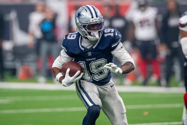 October 4, 2026: Dallas Cowboys wide receiver Ryan Flournoy (19) runs after making a catch during a game between the Dallas Cowboys and the Houston Texans in Houston, TX. .. CSM - ZUMAc04_ 20261004_zma_c04_051 Copyright: xTraskxSmithx