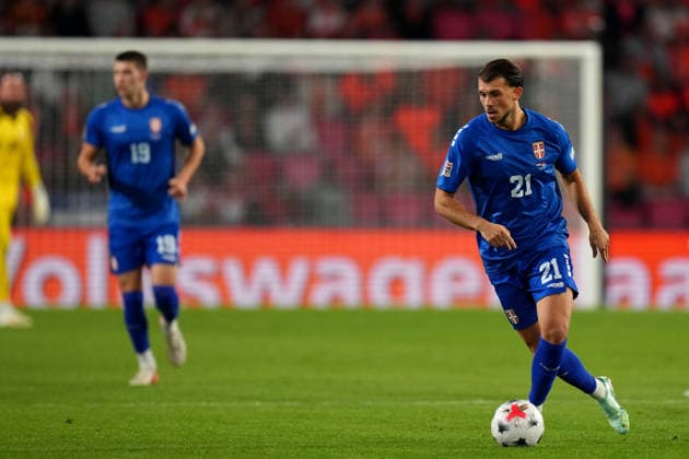 UEFA Nations League: The Netherlands v Serbia Eindhoven - Lazar Samardzic of Serbia dribbles during the league phase matchday 4 competition round of the 2026 2027 UEFA Nations League season. The match is set between The Netherlands and Serbia at Philips Stadion on 4 October 2026 in Eindhoven, Netherlands. (Hero Images Yannick Verhoeven) Copyright: xYannickxVerhoevenx
