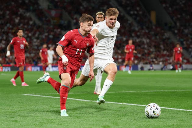 Porto, Portugal - October 04: Francisco Conceicao (Portugal), David Moeller Wolfe (Norway) battles for the Ball during the UEFA Nations League 2026 27 League Phase Matchday 4 match between Portugal and Norway at Estadio do Dragao in Porto, Portugal Copyright: HMBxMedia JoaquimxFerreira