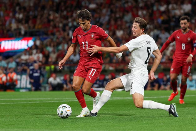 Porto, Portugal - October 04: Joao Felix (Portugal), Sander Berge (Norway), battles for the Ball during the UEFA Nations League 2026 27 League Phase Matchday 4 match between Portugal and Norway at Estadio do Dragao in Porto, Portugal Copyright: HMBxMedia JoaquimxFerreira