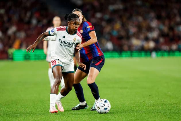 October 4, 2026, Barcelona, Barcelona, Spain: Linda Lizeth Caicedo Alegria of Real Madrid CF in action during the Spanish Women league, Liga F, football match played between FC Barcelona, Barca and Real Madrid CF at Spotify Camp Nou Stadium on October 04, 2026 in Barcelona, Spain. FC Barcelona V Real Madrid CF - Liga F  - ZUMAa181 20261004_zaa_a181_118 Copyright: xJavierxBorregox