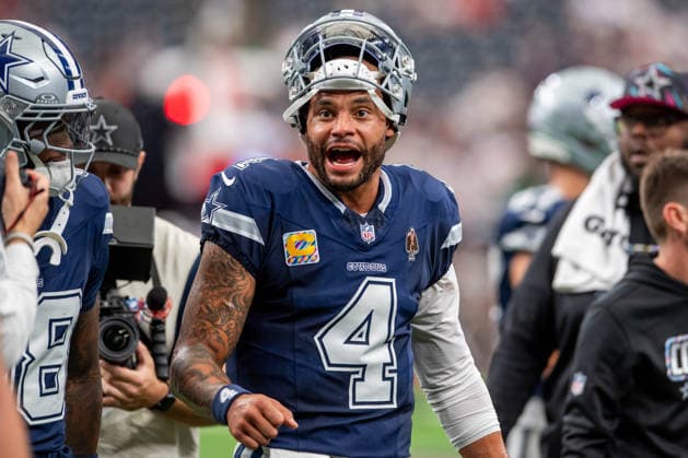 October 4, 2026: Dallas Cowboys quarterback Dak Prescott (4) prior to a game between the Dallas Cowboys and the Houston Texans in Houston, TX. .. CSM - ZUMAc04_ 20261004_zma_c04_057 Copyright: xTraskxSmithx