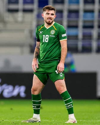 UEFA Nations League Group Stage, TSC Arena, BaÄka Topola, Serbia 4 10 2026 Republic of Ireland vs Israel Ireland s Ryan Manning reacts Ryan Manning reacts 4 10 2026  Copyright: xx RB1_0128