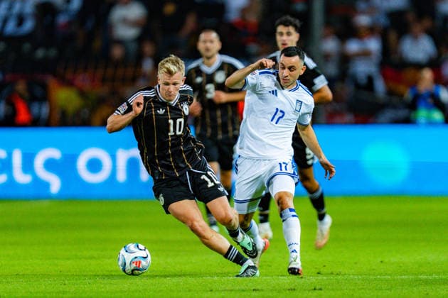 Nations League, Gruppe A, 4. Spieltag, Griechenland vs. Deutschland im Toumba Stadion in Thessaloniki Jonathan Burkardt (Deutschland) Manolis Saliakas Copyright: xBahhoxKarax