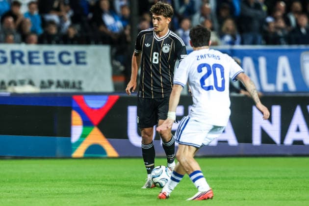 Fussball, UEFA Nations League Saison 2026 2027 Gruppe A2 - 4.Spieltag Griechenland - Deutschland 04.10.2026, Toumba Stadium Thessaloniki Tom Bischof (Deutschland, 8) Thessaloniki Toumba Stadium Griechenland