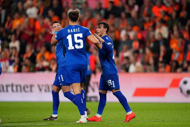 UEFA Nations League: The Netherlands v Serbia Eindhoven - Mihajlo Cvetkovic of Serbia celebrates scoring his team s first goal (1-1) during the league phase matchday 4 competition round of the 2026 2027 UEFA Nations League season. The match is set between The Netherlands and Serbia at Philips Stadion on 4 October 2026 in Eindhoven, Netherlands. (Hero Images Yannick Verhoeven) Copyright: xYannickxVerhoevenx