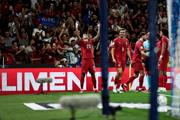 October 4, 2026, Porto, Porto, Portugal: PORTO, PORTUGAL - OCTOBER 03: Joao Cancelo of Portugal celebrates during the match during the UEFA Nations League A 2026 27 - Matchday 4 match between Portugal and Norway at Estadio do Dragao. UEFA Nations League A 2026 27 - Matchday 4 Portugal X Norway  - ZUMAe141 20261004_zsp_e141_017 Copyright: xLuisxEirasx
