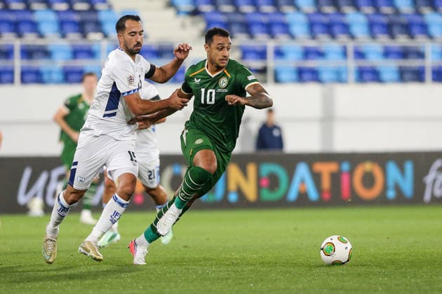 Ireland v Israel - UEFA Nations League BAKA TOPOLA, SERBIA - OCTOBER 04: Players compete during the UEFA Nations League B match between the Republic of Ireland and Israel at TSC Arena in Baka Topola, Serbia, on October 04, 2026. Filip Stevanovic Anadolu Baka Topola Serbia. Editorial use only. Please get in touch for any other usage.  Copyright: x2026xAnadoluxFilipxStevanovicx