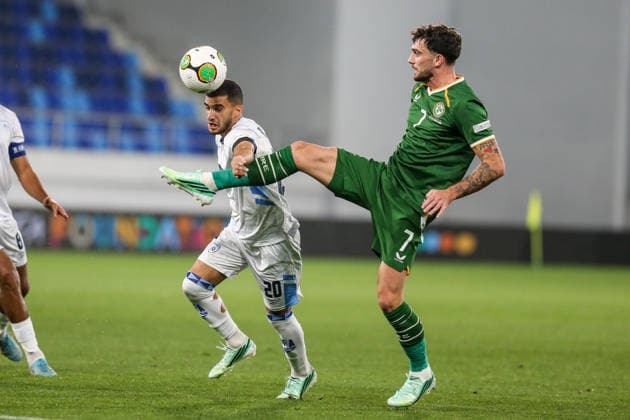 Ireland v Israel - UEFA Nations League BAKA TOPOLA, SERBIA - OCTOBER 04: Players compete during the UEFA Nations League B match between the Republic of Ireland and Israel at TSC Arena in Baka Topola, Serbia, on October 04, 2026. Filip Stevanovic Anadolu Baka Topola Serbia. Editorial use only. Please get in touch for any other usage.  Copyright: x2026xAnadoluxFilipxStevanovicx