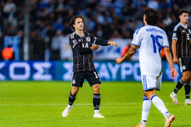 Nations League, Gruppe A, 4. Spieltag, Griechenland vs. Deutschland im Toumba Stadion in Thessaloniki Mika Baur (Deutschland) Copyright: xBahhoxKarax