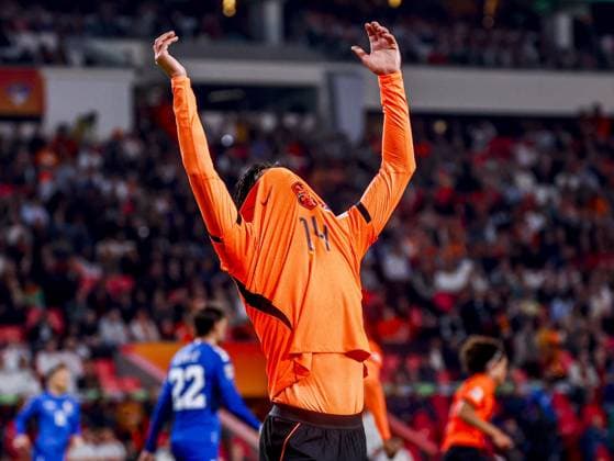 EINDHOVEN - Tijjani Reijnders of the Netherlands responds during the UEFA Nations League match between the Netherlands and Serbia at the Philips Stadium on October 4, 2026, in Eindhoven, the Netherlands. MARCEL TER BALS ANP UEFA Nations League 2026 27 xVIxANPxSportx xMarcelxterxBalsxIVx 571528235 originalFilename: 571528235.jpg