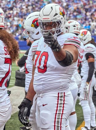 NFL, American Football Herren, USA 2026: Cardinals Vs Giants OCT 04 Arizona Cardinals offensive linemen Paris Johnson, Jr (70) against the New York Giants during a NFL game at MetLife Stadium in East Rutherford, New Jersey. Duncan Williams CSM (Credit Image: Duncan Williams Cal Media) East Rutherford New Jersey United States EDITORIAL USE ONLY Copyright: xx ZUMA-20261004_zma_c04_179.jpg DuncanxWilliamsx csmphotothree531365