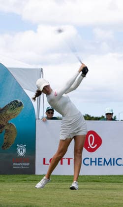 October 4, 2026, Honolulu, Hawaii, USA: MORGANE METRAUX tees off at the 1st tee box for Round 4 at the 2026 Lotte Championship at Hoakalei Country Club, Ewa Beach, Hawaii, USA. 2026 Lotte Championship Presented By Hoakalei  - ZUMAm310 20261004_zsp_m310_001 Copyright: xElliotxMilesx