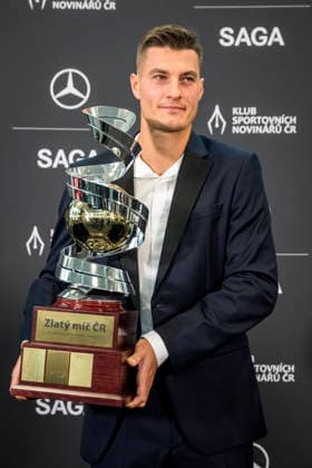 Patrik Schick won the Golden Ball poll of the Club of Journalists for the best Czech soccer player of the 2025-26 season, in Prague, Czech Republic, on October 5, 2026. (CTKxPhoto VitxSimanek) CTKPhotoP2026100502478  CTKPhotoP2026100502478