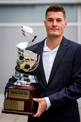 Patrik Schick won the Golden Ball poll of the Club of Journalists for the best Czech soccer player of the 2025-26 season, in Prague, Czech Republic, on October 5, 2026. (CTKxPhoto VitxSimanek) CTKPhotoP2026100502545  CTKPhotoP2026100502545