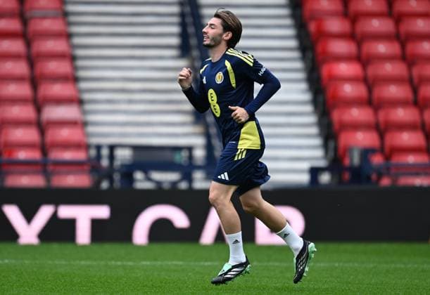 Billy Glamour of Scotland training at Hampden Park ahead of the game tomorrow night. Scotland Team Training, International Football, Barclays Hampden, Glasgow, Scotland, UK - 05 Oct 2026Glasgow Lesser Hampden Scotland United Kingdom  Copyright: xMarkxRunnacles Shutterstockx 17186657w