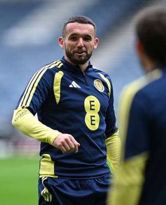 John McGinn of Scotland training at Hampden Park ahead of the game tomorrow night. Scotland Team Training, International Football, Barclays Hampden, Glasgow, Scotland, UK - 05 Oct 2026Glasgow Lesser Hampden Scotland United Kingdom  Copyright: xMarkxRunnacles Shutterstockx 17186657av