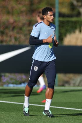 England MD-1 Training, Nations League Jude Bellingham of England during the England MD-1 training session ahead of the 2026 27 UEFA Nations League Group A3 match vs Czech Republic, Tottenham Hotspur Training Ground, Enfield, England on 5 October 2026 Credit: Tiego Grenho Every Second Media Editorial use only. All images are copyright Every Second Media Limited. No images may be reproduced without prior permission. Copyright: xIMAGO EveryxSecondxMediax ESM-2200-0025 TiegoxGrenhox xEveryxSecondxMediax
