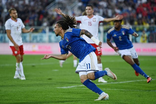 As Pescara 05 10 2026 - qualificazione Europeo 2027 U21, U 21 Italia-Polonia foto Antonello Sammarco Image nella foto: esultanza gol Luca Koleosho 