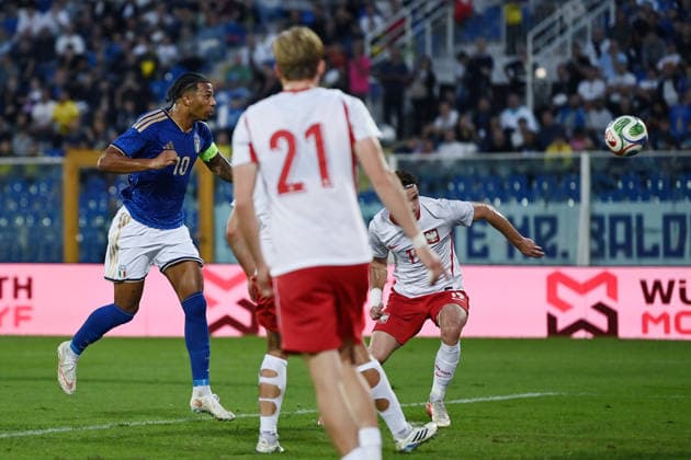 As Pescara 05 10 2026 - qualificazione Europeo 2027 U21, U 21 Italia-Polonia foto Antonello Sammarco Image nella foto: gol Cher Ndour 
