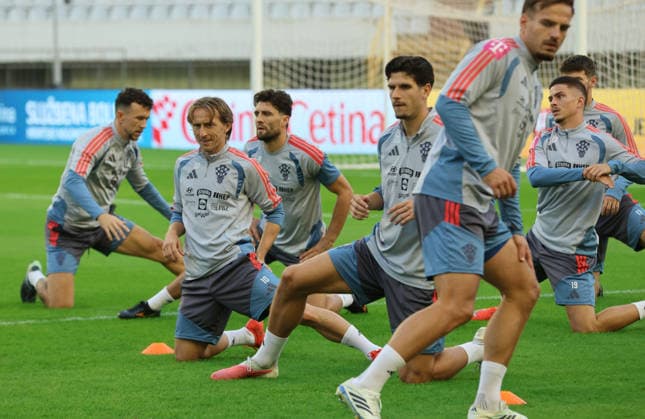 Croatia s national football team holds training session Croatia s Ivan Perisic, Luka Modric, Mateo Kovacic, Igor Matanovic and Franjo Ivanovic during a training session of the Croatia National Football Team at Poljud Stadium on October 5, 2026, in Split, Croatia, ahead of the UEFA Nations League match against Spain.  IvoxCagalj PIXSELL