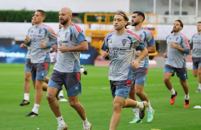 Croatia s national football team holds training session Croatia s Josip Misic and Lovro Majer during a training session of the Croatia National Football Team at Poljud Stadium on October 5, 2026, in Split, Croatia, ahead of the UEFA Nations League match against Spain.  IvoxCagalj PIXSELL