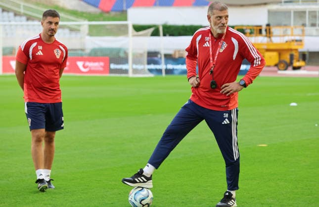 Croatia s national football team holds training session Croatia s head coach Slaven Bilic looks on during a training session of the Croatia National Football Team at Poljud Stadium on October 5, 2026, in Split, Croatia, ahead of the UEFA Nations League match against Spain.  IvoxCagalj PIXSELL