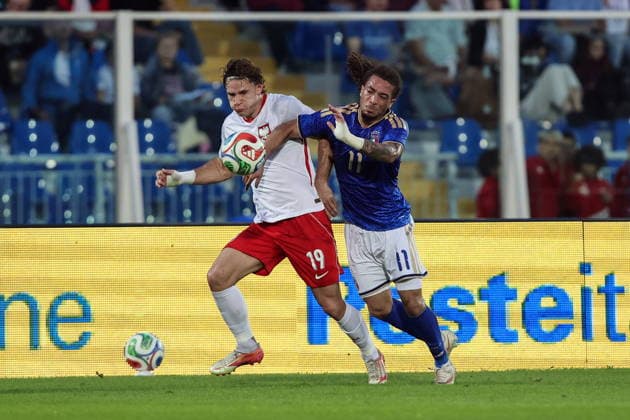 05.10.2026 PESCARA ( ITALY WLOCHY ) PILKA NOZNA ( FOOTBALL ) ELIMINACJE MISTRZOSTW EUROPY U-21 - UEFA EURO, EM, Europameisterschaft,Fussball 2027 ( UEFA EURO UNDER 21 QUALIFICATION ) MECZ (GAME) POLSKA - WÅOCHY ( POLAND - ITALY ) NZ. (L) MARCEL KRAJEWSKI , (R) LUCA KOLEOSHO FOTO JAKUB PIASECKI CYFRASPORT NEWSPIX.PL --- newspix.pl POLAND OUT! 