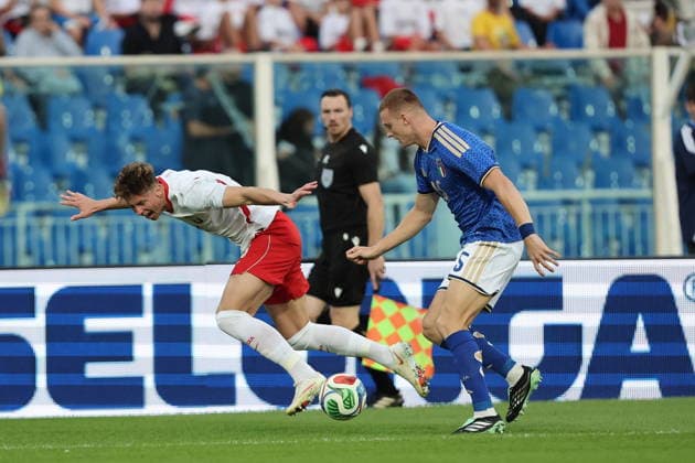 05.10.2026 PESCARA ( ITALY WLOCHY ) PILKA NOZNA ( FOOTBALL ) ELIMINACJE MISTRZOSTW EUROPY U-21 - UEFA EURO, EM, Europameisterschaft,Fussball 2027 ( UEFA EURO UNDER 21 QUALIFICATION ) MECZ (GAME) POLSKA - WÅOCHY ( POLAND - ITALY ) NZ. DANIEL BAK PIETRO COMUZZO FOTO JAKUB PIASECKI CYFRASPORT NEWSPIX.PL --- newspix.pl POLAND OUT! 