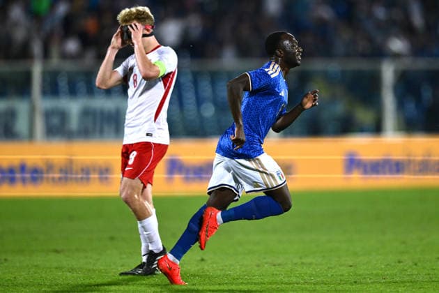 As Pescara 05 10 2026 - qualificazione Europeo 2027 U21, U 21 Italia-Polonia foto Antonello Sammarco Image nella foto: esultanza gol Seydou Fini 