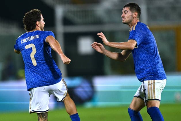 As Pescara 05 10 2026 - qualificazione Europeo 2027 U21, U 21 Italia-Polonia foto Antonello Sammarco Image nella foto: esultanza gol Luigi Cherubini 