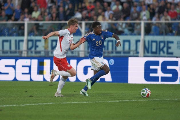 SOCCER - UEFA European Championship, EM, Europameisterschaft - 2027 European Under-21 Championship Qualifying Round - Italy vs. Poland Photo by IPA ABACAPRESS.COM89341073 - Cisse ( 20 Italy) during the 2027 European Under-21 Championship Qualifying Round—Italy vs. Poland, UEFA European Football Championship in Pescara, Italy, October 5, 2026 Pescara Italy  Copyright: xIPAxSport ABACAx